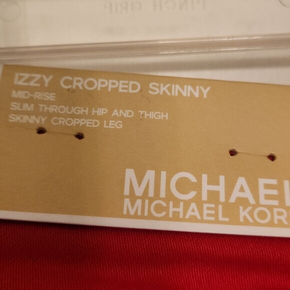 Michael Kors "Izzy" Cropped Skinny Jeans In "True Red" Size 8 NWT - Picture 9 of 9